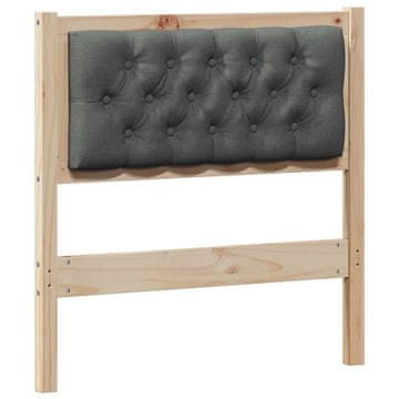 Vidaxl Vzglavje Drugo rjava in temno siva 75 cm Trdna borovina