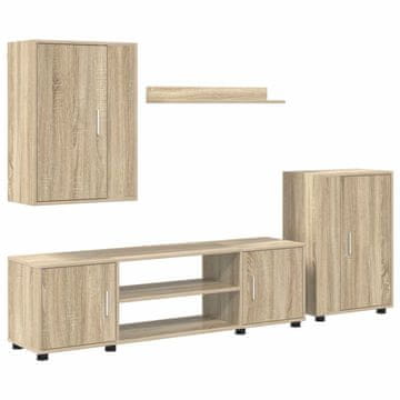 Vidaxl Komplet TV omaric 4 szt. Sonoma hrast Konstruiran les