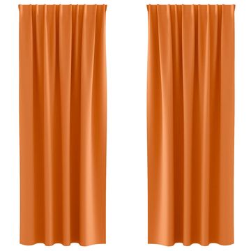 Vidaxl Zavese za zatemnitev z obroči 2 szt. Svetlo oranžna 260 x 140 cm