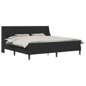 Vidaxl Posteljni okvir z vzmetnico z vzmetnico Črna 200 x 200 cm Žamet
