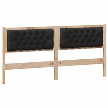 Vidaxl Vzglavje Drugo Rjava in črna 160 cm Trdna borovina
