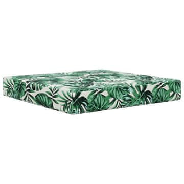Vidaxl Zunanja blazina za kavč Vzorec lista 60 x 60 x 8 cm Poliester