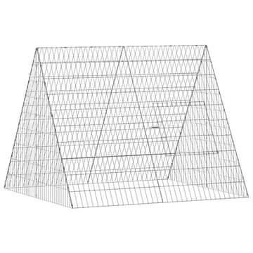 Vidaxl Kletka za zajce srebrna 110 x 100 x 85 cm Cinkana jeklena