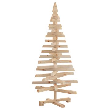 Vidaxl Božična drevesa z stojalom Naravna 120 cm Trdna borovina