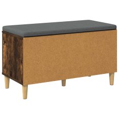 Vidaxl Haldna klop z blazino z vrati Dimljeni Hrast 80 x 38 x 46 cm