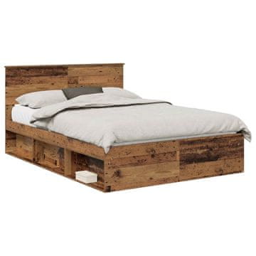Vidaxl Konstrukcija postelje Star les 140 x 190 cm Konstruiran les