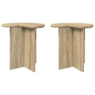 Vidaxl Stranska miza 2 szt. Sonoma hrast Ø 39 x 38 cm Inženirski les