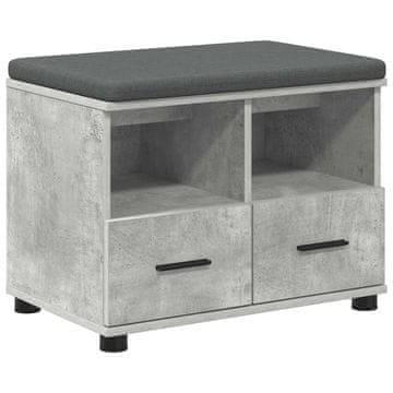 Vidaxl Haldna klop Beton Siva 60 x 38 x 46 cm Oblikovan Les in Tkanina