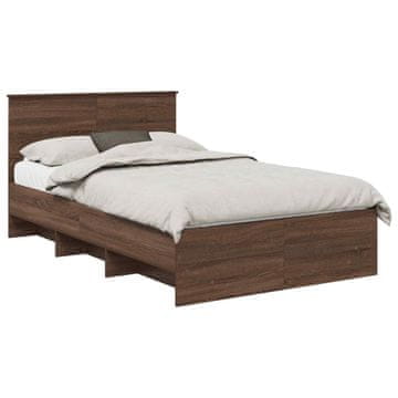Vidaxl Konstrukcija postelje Rjav hrast 120 x 123 cm Konstruiran les