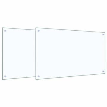 Vidaxl Kuhinjski panel 2 szt. Transparentno 100 x 60 cm kaljeno steklo