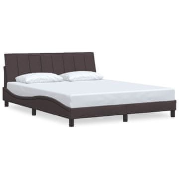 Vidaxl Posteljni okvir brez vzmetnice Hanko temno rjav 160x200 cm blago
