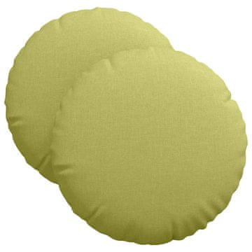 Vidaxl Sedežne blazine 2 szt. Svetlo zelena Ø40 x 13 cm blago