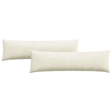 Vidaxl Blazine za kavč 2 szt. krema 145 x 40 cm Žametna tkanina
