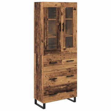 Vidaxl Visok predalnik 2 kos Star les 69,5 x 34 x 180 cm