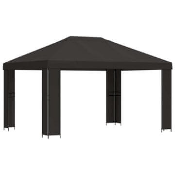 Vidaxl Paviljon 4 × 3 m Antracit Poliester in jeklo 190 gsm