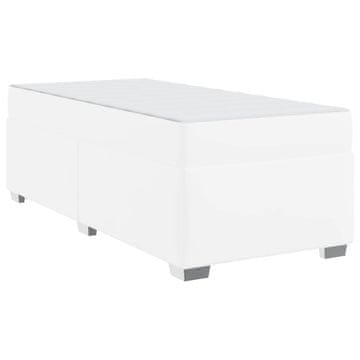Vidaxl Konstrukcija postelje z vzmetnico Bela 100 x 200 cm blago