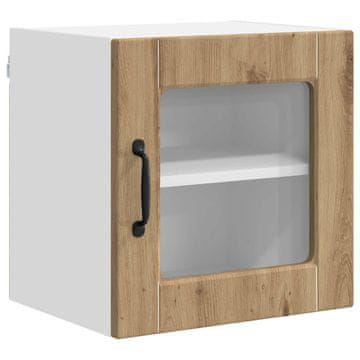 Vidaxl Stenski stekleni omarica PORTO Umetni hrast 40 x 31 x 40 cm
