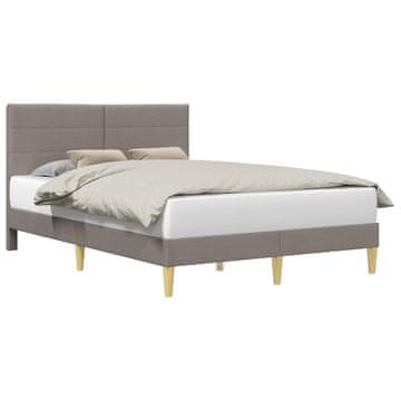 Vidaxl Konstrukcija postelje z vzglavjem Taupe 140 x 190 cm Blago