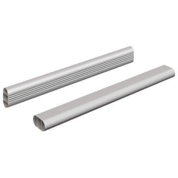 Vidaxl Palica za omaro 2 szt. srebrna 264 x 15 x 29 mm