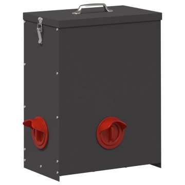 Vidaxl Hranilnik za piščance Črna 32,5 x 20,5 x 43 cm 25 kg