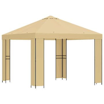 Vidaxl Paviljon 3 x 3 m Krem Poliester in jeklo 190 gsm