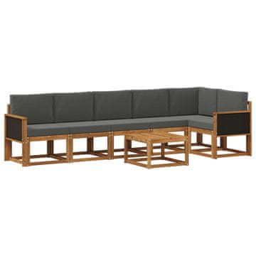 Vidaxl Zunanja garnitura za sedenje 7 szt. Naravna in antracitna