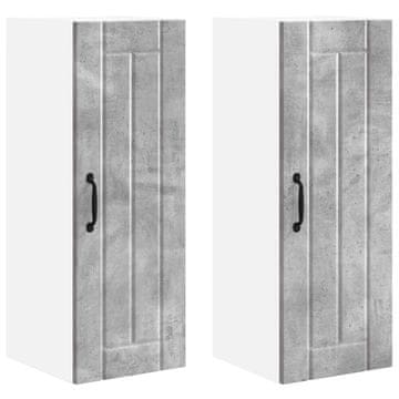 Vidaxl Omarica na steni LUCCA 2 szt. Betonsko siva 30 x 31 x 80 cm