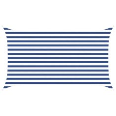 Vidaxl Sončno platno Modra in bela 3,5 x 2 m 100% poliester Oxford