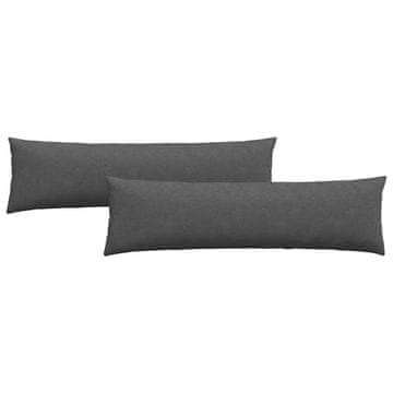 Vidaxl Blazine za kavč 2 szt. Temno siva 145 x 40 cm Žametna tkanina