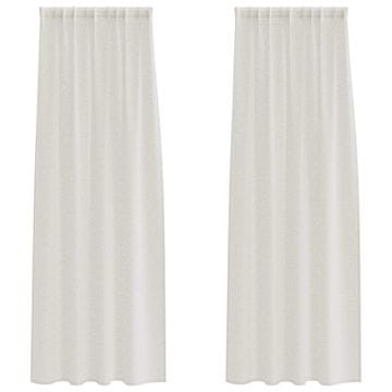 Vidaxl Voile zavesa z zavesami 2 szt. krema 245 x 140 cm Poliester