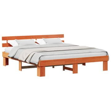 Vidaxl Konstrukcija postelje z vzglavjem Voskast rjav 200 x 200 cm