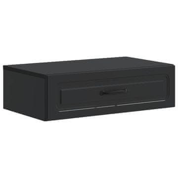 Vidaxl Stenska stranska miza Črna 59 x 34,5 x 17 cm Inženirski les