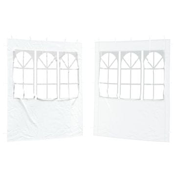 Vidaxl Stranska stena zabavnega šotora 2 szt. 200 x 195 cm Bela