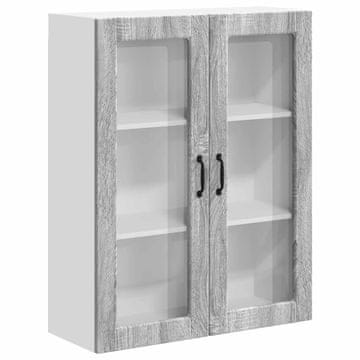 Vidaxl Stenski stekleni omarica LUCCA Siva Sonoma 80 x 31 x 100 cm