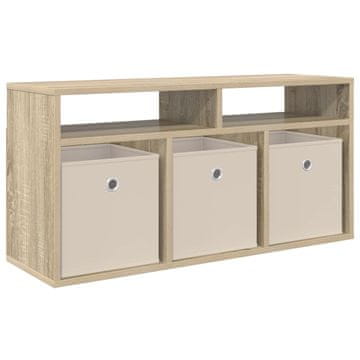 Vidaxl Nizek šalter s predalom Sonoma hrast 87 x 27,5 x 43 cm