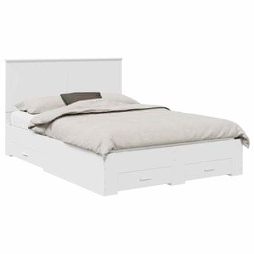 Vidaxl Konstrukcija postelje Bela 140 x 190 cm Konstruiran les