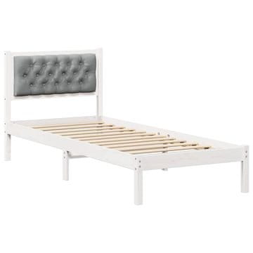Vidaxl Konstrukcija postelje z vzglavjem Svetlo siva 75 x 190 cm