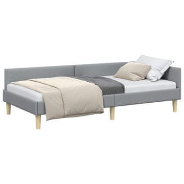 Vidaxl Kotna postelja Svetlo siva 80 x 200 cm blago