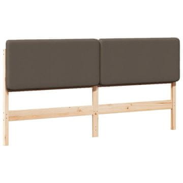 Vidaxl Tapecirano vzglavje Rjava in taupe 180 cm Masivno borovo les