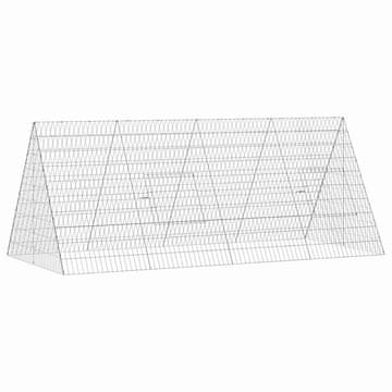 Vidaxl Kletka za piščance srebrna 215 x 100 x 85 cm Cinkana jeklena