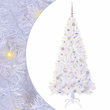 Vidaxl Umestno božično drevo med 300 LED Bela 180 cm PVC in jeklo