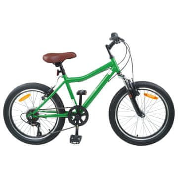 Vidaxl Otroško Kolo 24 Palcev 6-Speed priporočeno za 8-12 let Zelena