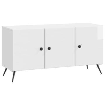 Vidaxl TV omarica Bela visok sijaj 99 x 34,5 x 50 cm Inženirski les