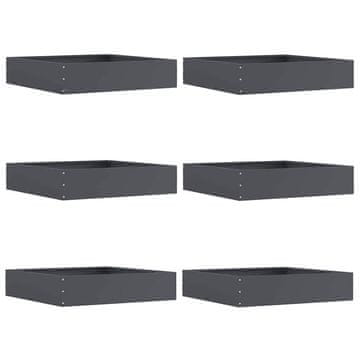 Vidaxl Robovi trave 6 szt. Antracit 60 x 60 x 13 cm Jeklo