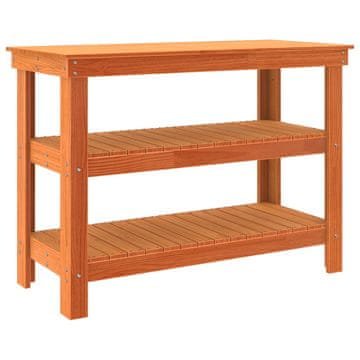 Vidaxl Delovna miza Voščeno rjava 110,5 x 50 x 80 cm Trdna borovina