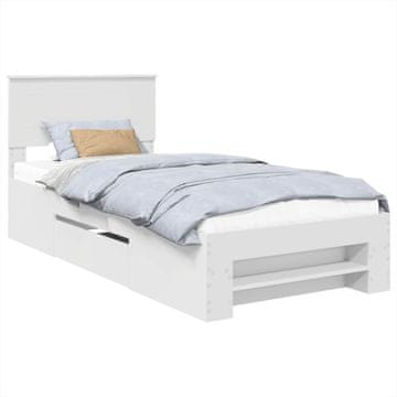 Vidaxl Konstrukcija postelje Bela 90 x 200 cm Konstruiran les