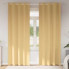 Vidaxl Zavese za zatemnitev z obroči 2 szt. Bež 225 x 140 cm Poliester