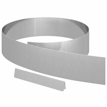 Vidaxl Robovi trave srebrna 450 x 0.05 x 15 cm Cinkana jeklena