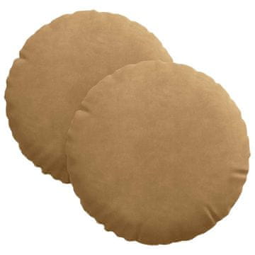 Vidaxl Sedežne blazine 2 szt. Rjava Ø30 x 13 cm Žamet