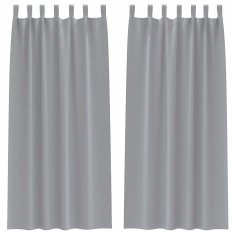 Vidaxl Zavese za zatemnitev z obroči 2 szt. Svetlo siva 245 x 140 cm